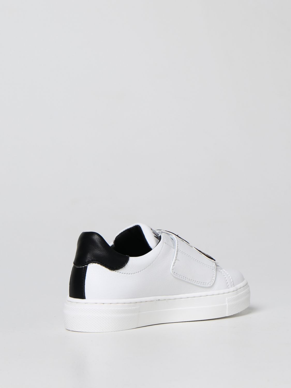 Shoes Moschino Kid: Moschino Kid Teddy Bear leather sneakers white 3
