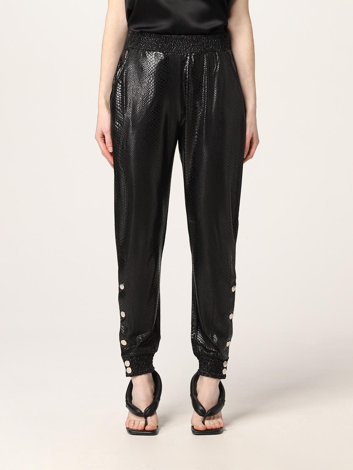 LIU JO: jogging trousers with crocodile effect - Black | Liu Jo pants ...