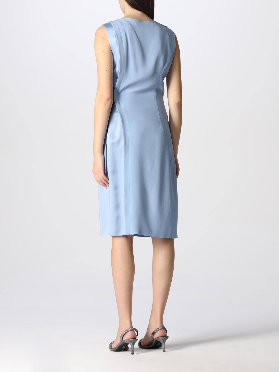 ALBERTA FERRETTI: Abito corto con fiocco - Azzurro | Abito Alberta Ferretti  04261618 GIGLIO.COM