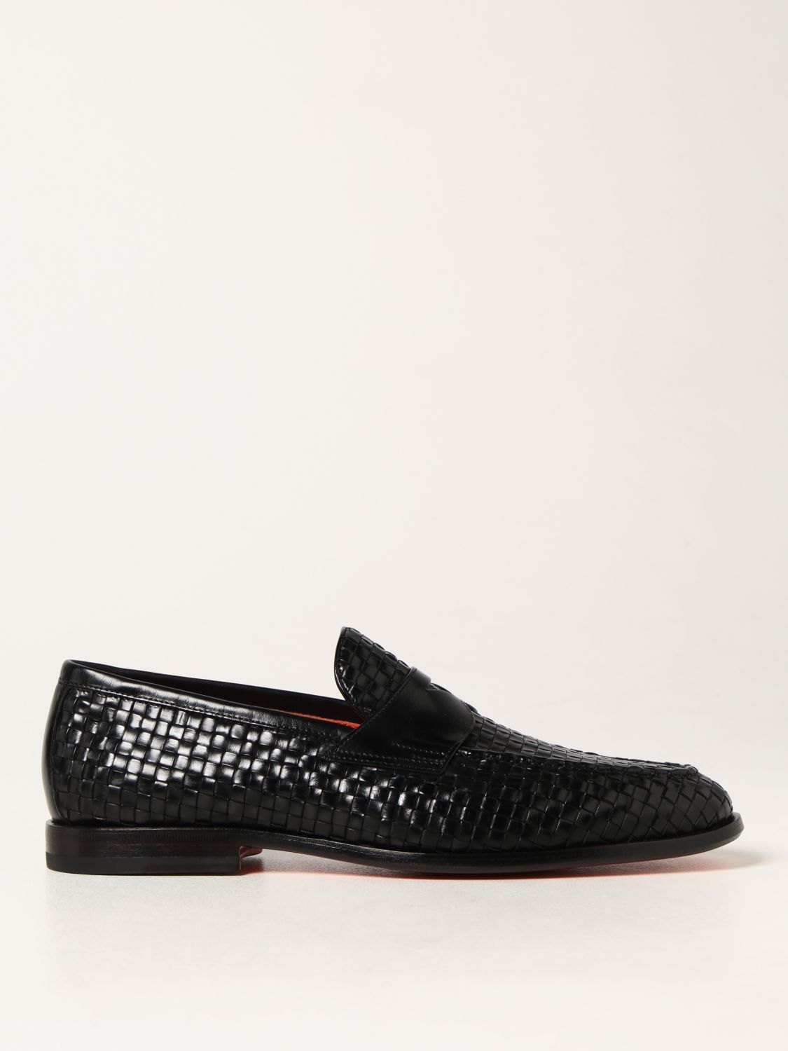 Loafers Santoni: Santoni loafers in woven leather black 1