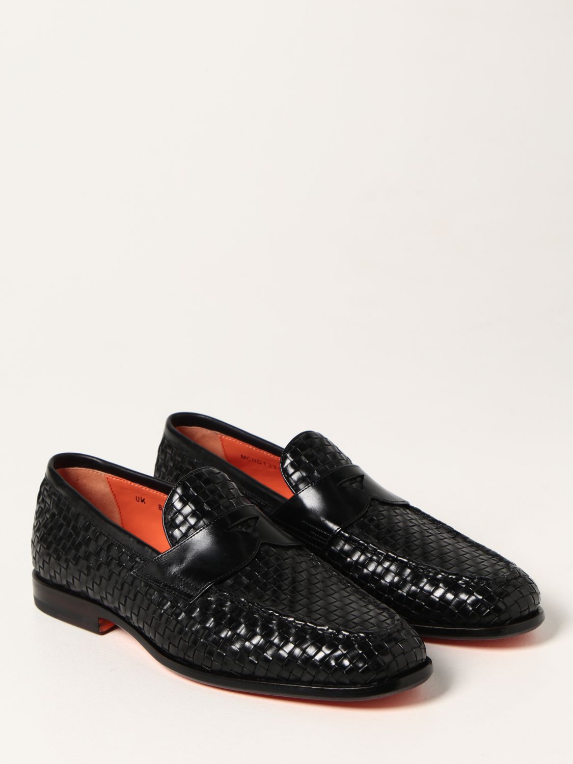 Loafers Santoni: Santoni loafers in woven leather black 2