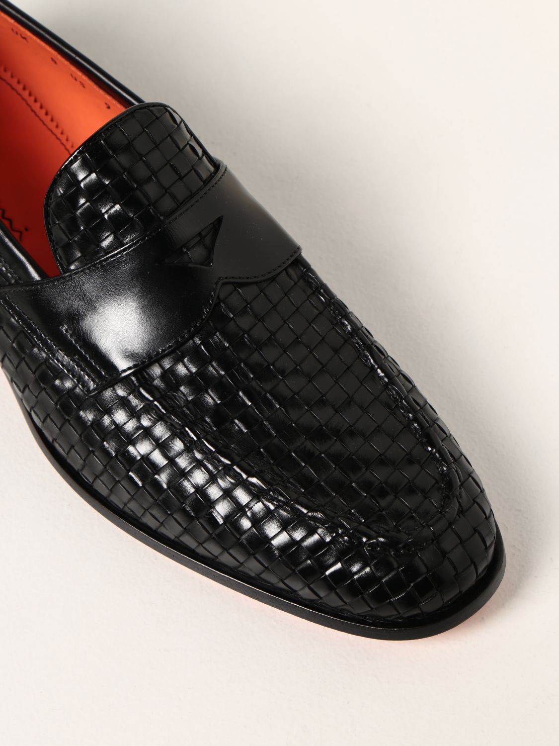Loafers Santoni: Santoni loafers in woven leather black 4