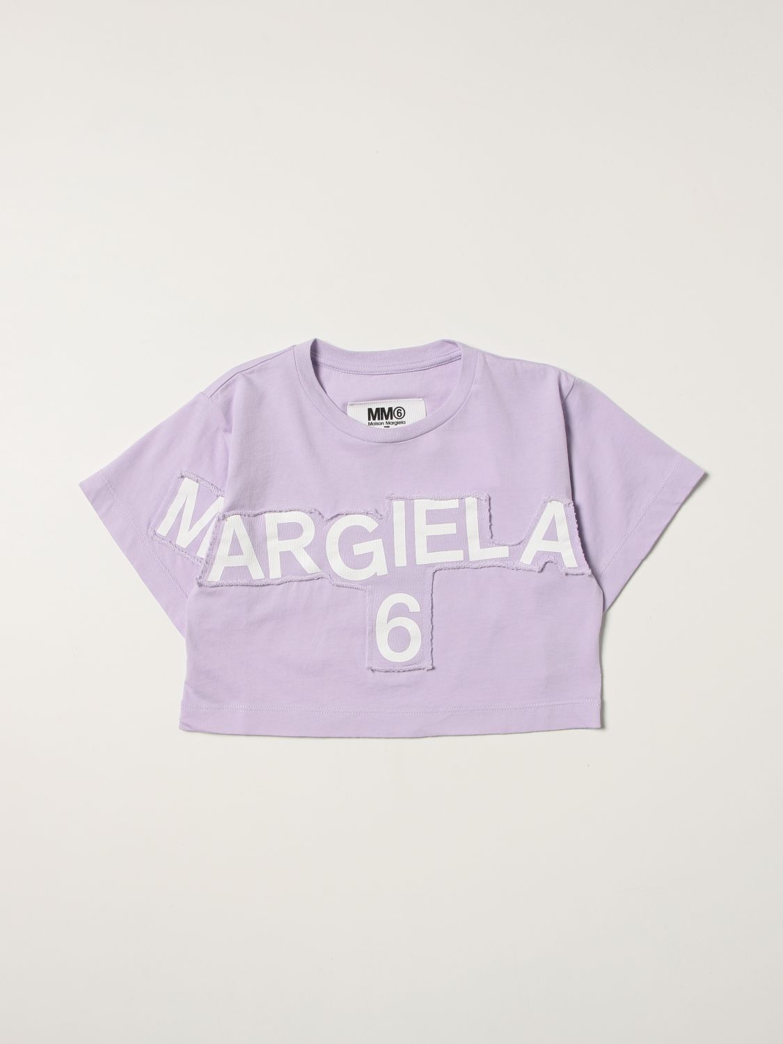 T-shirt Mm6 Maison Margiela: Cropped T-shirt Mm6 Maison Margiela violet 1
