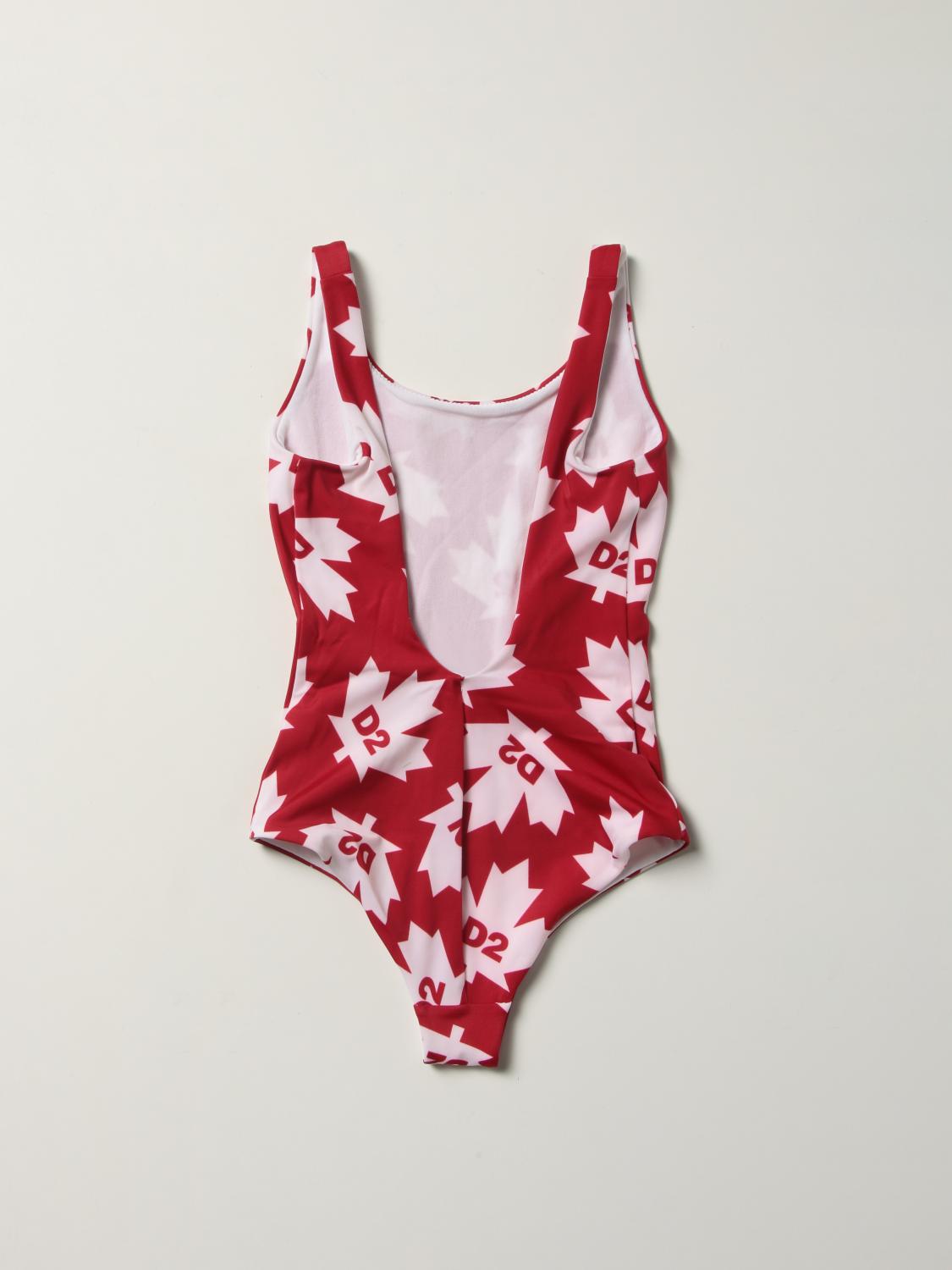 Dsquared2 Junior One Piece Swimsuit With All Over Logo Swimsuit Dsquared2 Junior Kids Red Swimsuit Dsquared2 Junior Dq1001d0047 Giglio Com