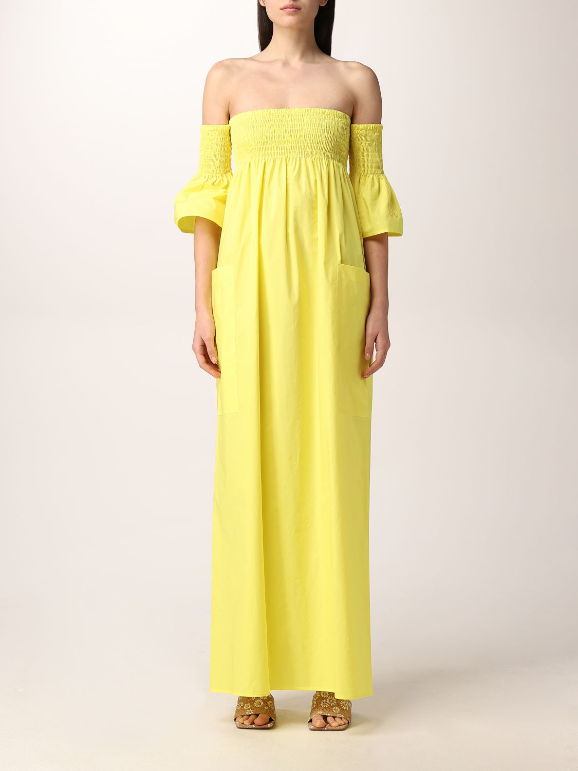 Semicouture Alexiane Yellow Jersey Long Dress