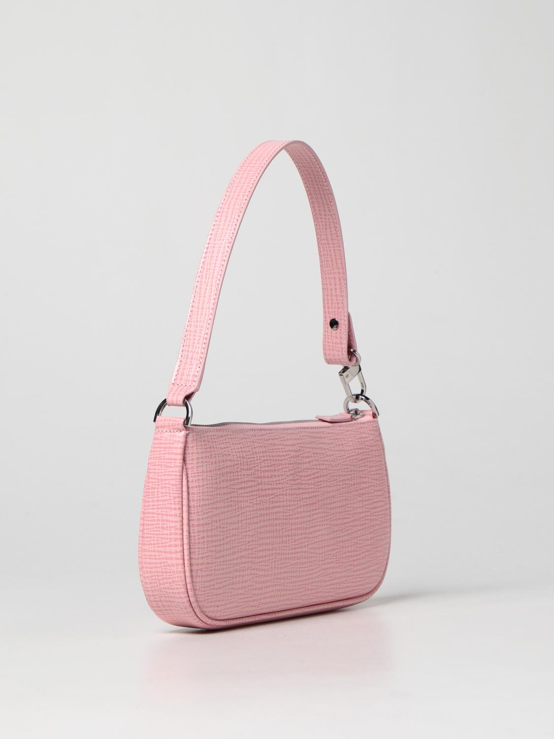 BY FAR Rachel bag in saffiano leather Pink By Far shoulder bag