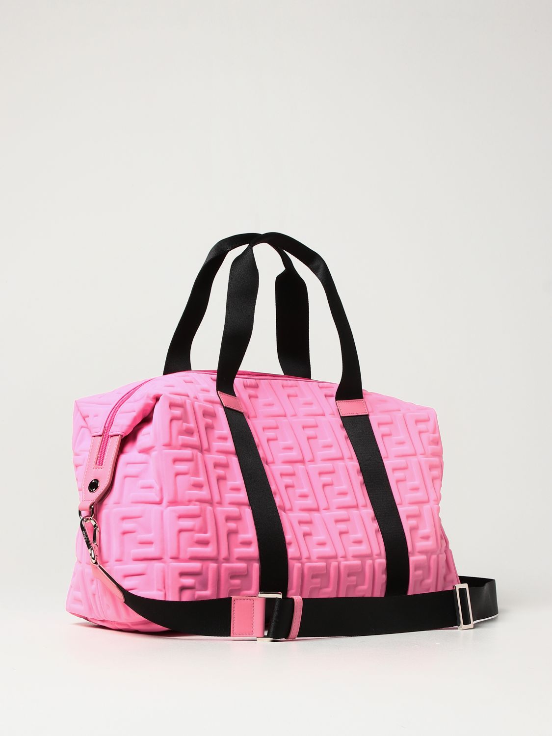 FENDI: bag in FF fabric - Baby Pink | Fendi bag 8BH359AE6I online on