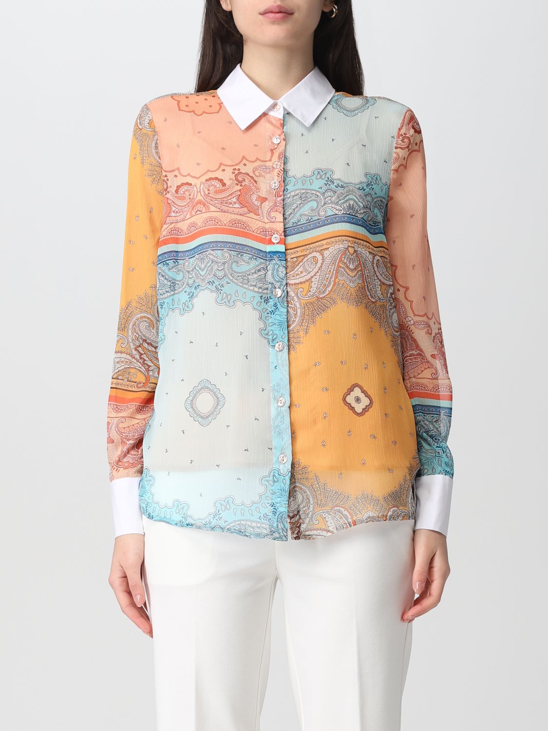 TWINSET: shirt with bandana print - Multicolor | Twinset shirt ...