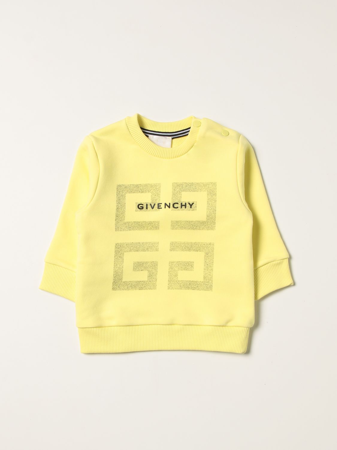 GIVENCHY: cotton sweatshirt with maxi logo - Yellow | Givenchy sweater  H05201 online on 