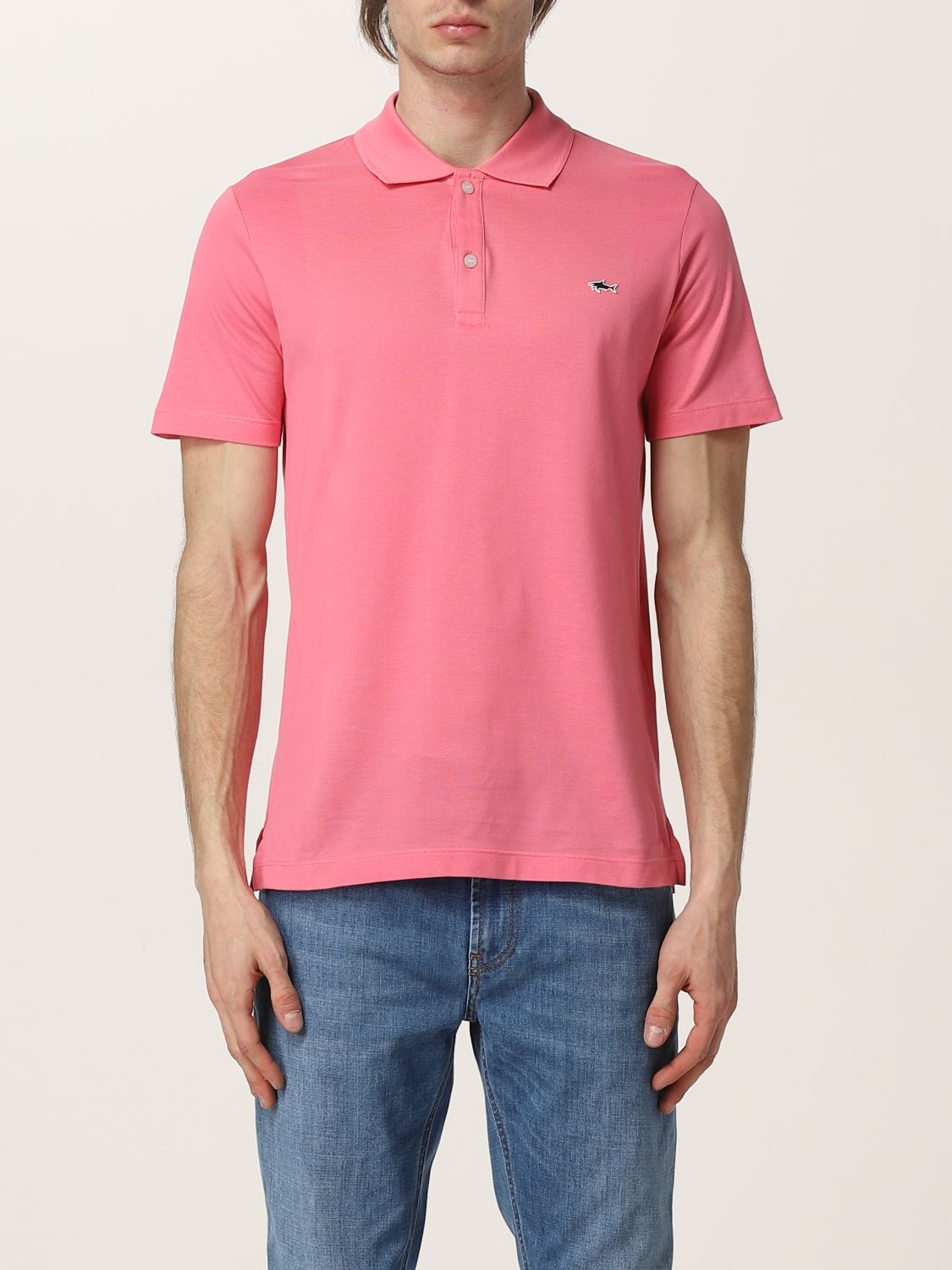 PAUL & SHARK: polo shirt in piqué with embroidery - Pink | Paul & Shark ...
