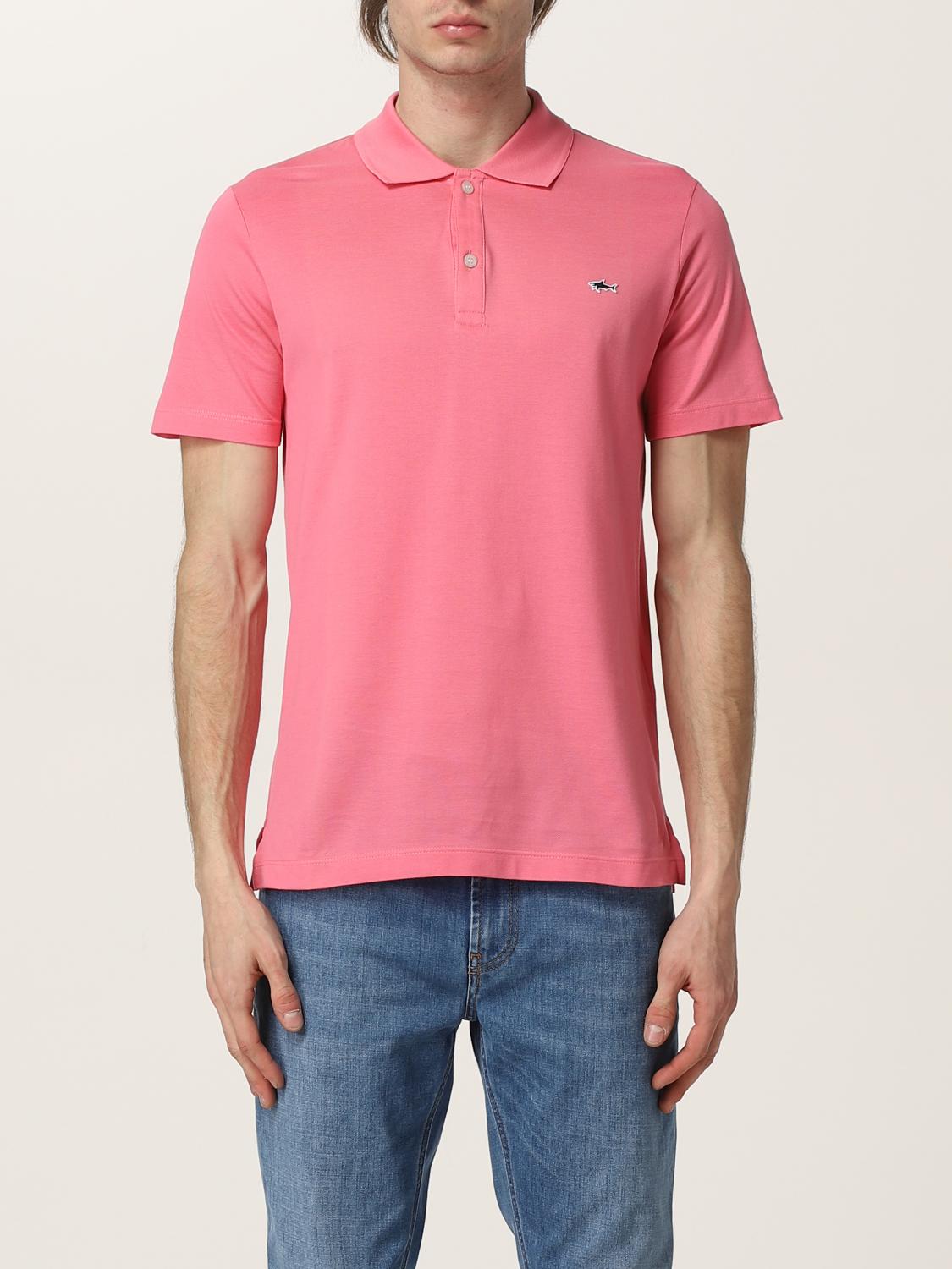 PAUL SHARK Polo Shirt In Piqu With Embroidery Pink Paul Shark