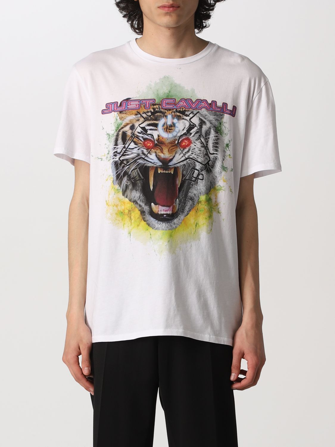 JUST CAVALLI T-SHIRT WITH GRAPHIC PRINT,C82083001