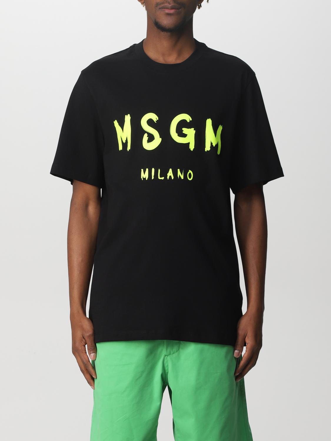 MSGM: t-shirt for man - Black 1 | Msgm t-shirt 3240MM510F227298 online ...