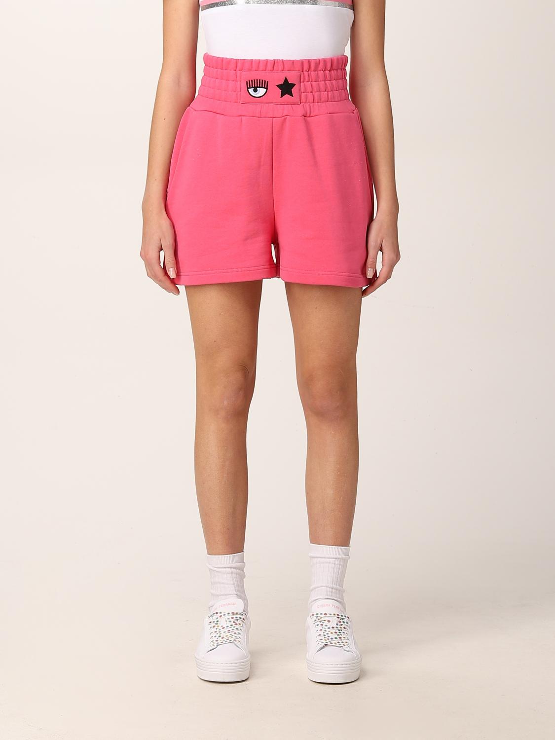 CHIARA FERRAGNI: Eyestar cotton shorts - Fuchsia | Short Chiara Ferragni  72CBDT04CFT02 GIGLIO.COM