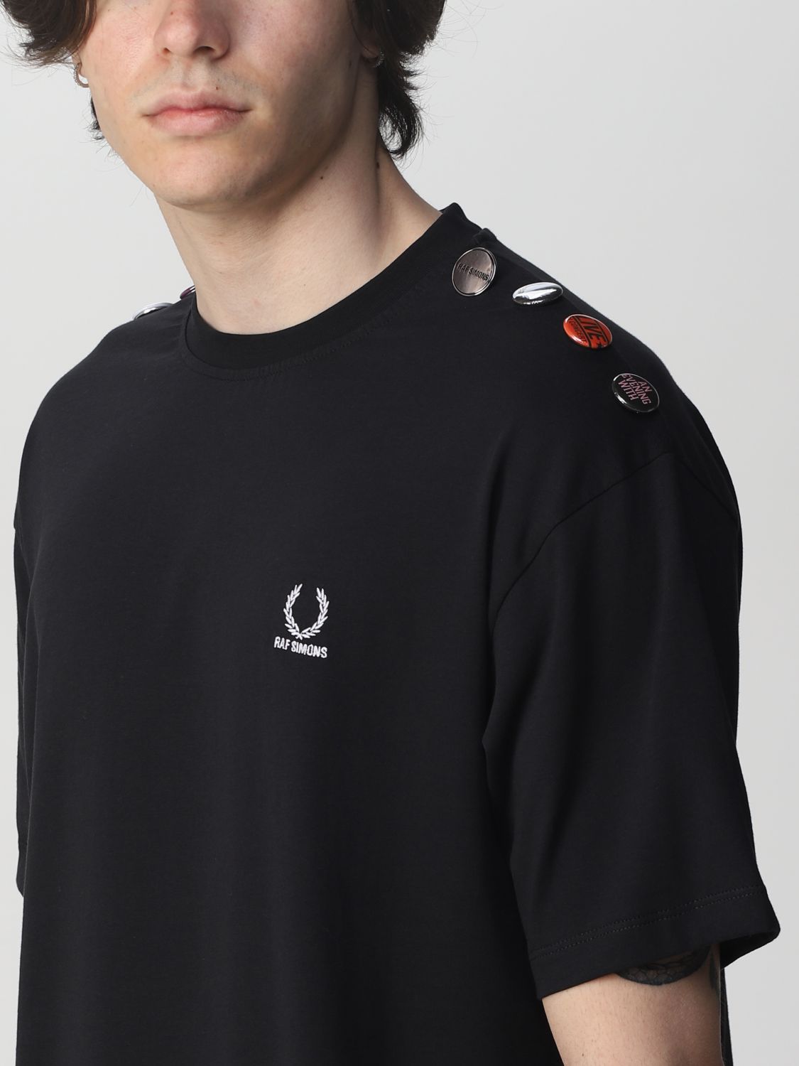 T-shirt Fred Perry By Raf Simons: T-shirt Fred Perry By Raf Simons homme noir 3