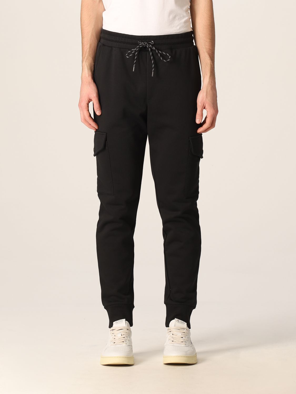 MICHAEL KORS: Michael multi-pocket trousers with logo - Black | Michael ...
