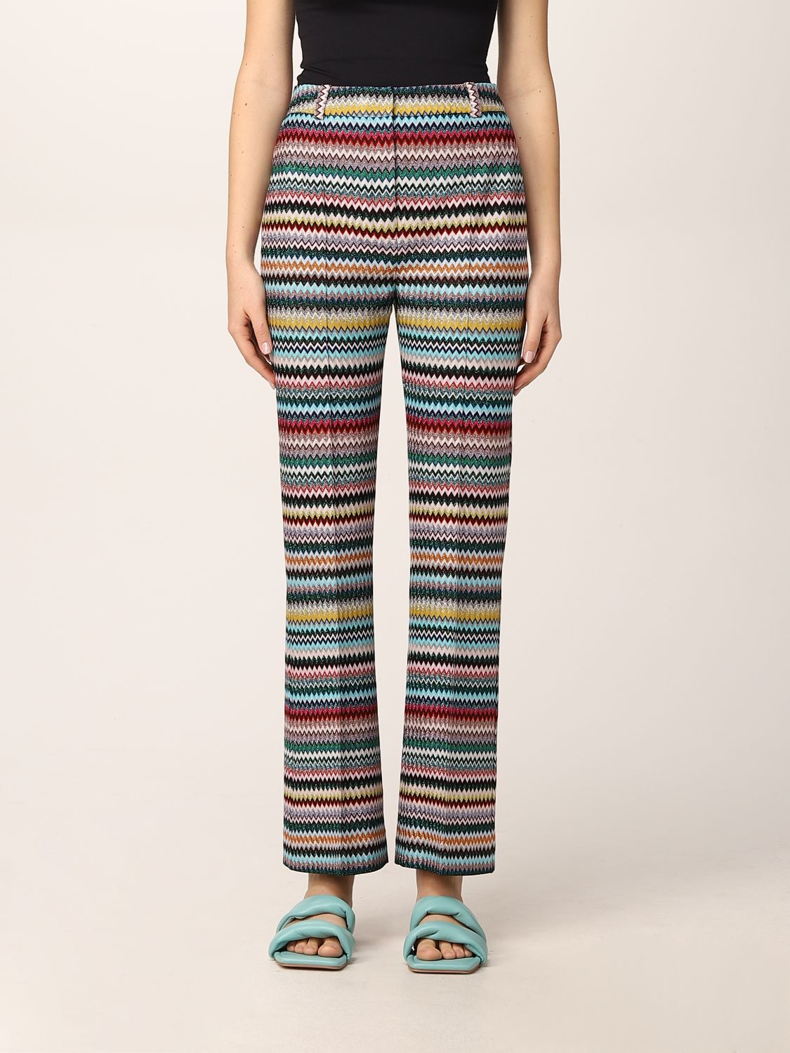 Trousers Missoni: Missoni zigzag flare pants multicolor 1