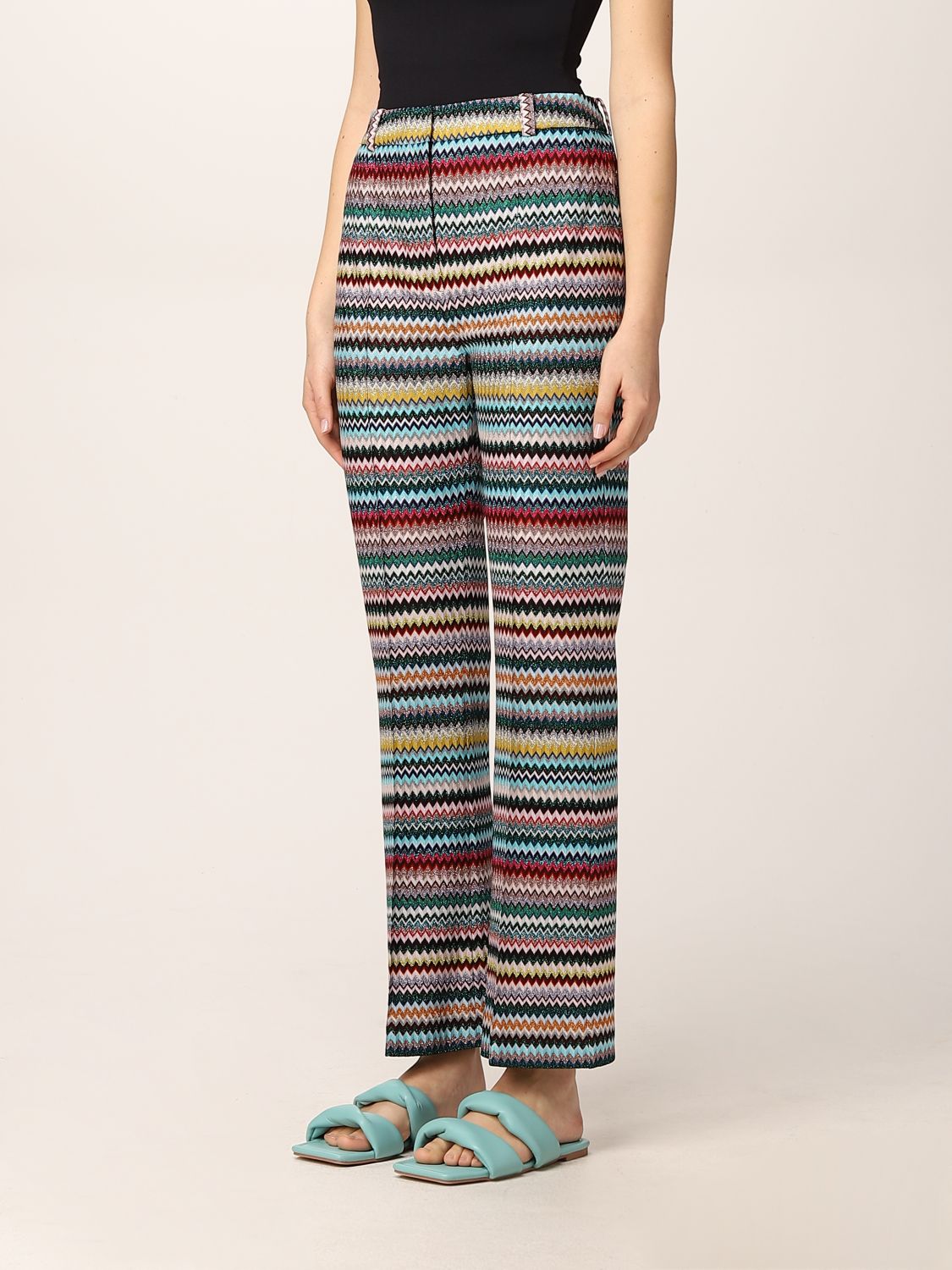 Trousers Missoni: Missoni zigzag flare pants multicolor 4