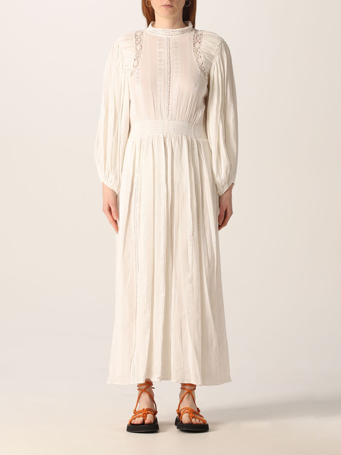 Hvert år kok Bageri ISABEL MARANT ETOILE: Jaena dress in viscose and cotton - White | Isabel  Marant Etoile dress RO211622P037E online on GIGLIO.COM