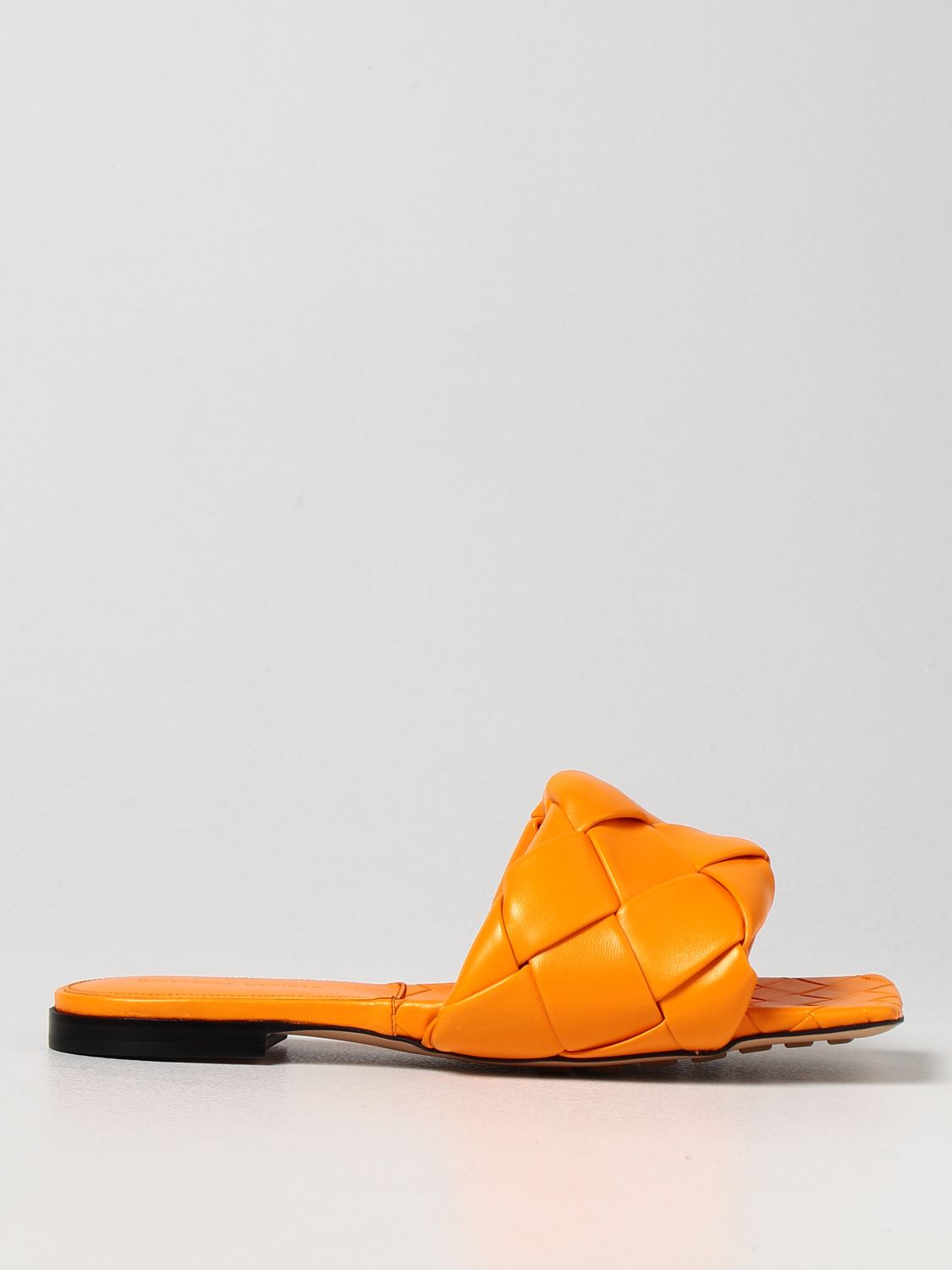BOTTEGA VENETA: Lido intreccio leather sandals | Flat Sandals 