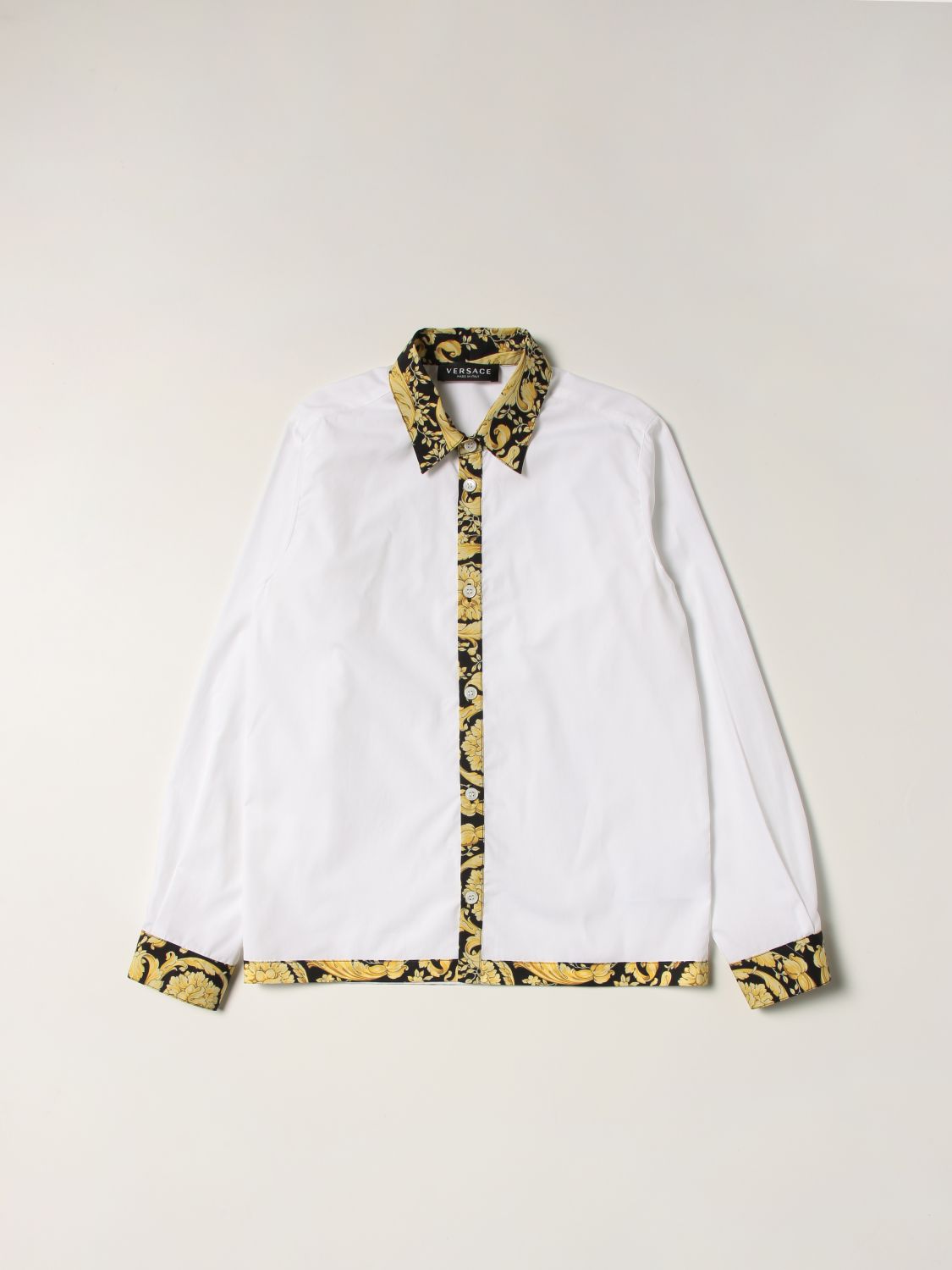 Shirt Young Versace: Versace Young shirt in cotton with baroque details gold 1