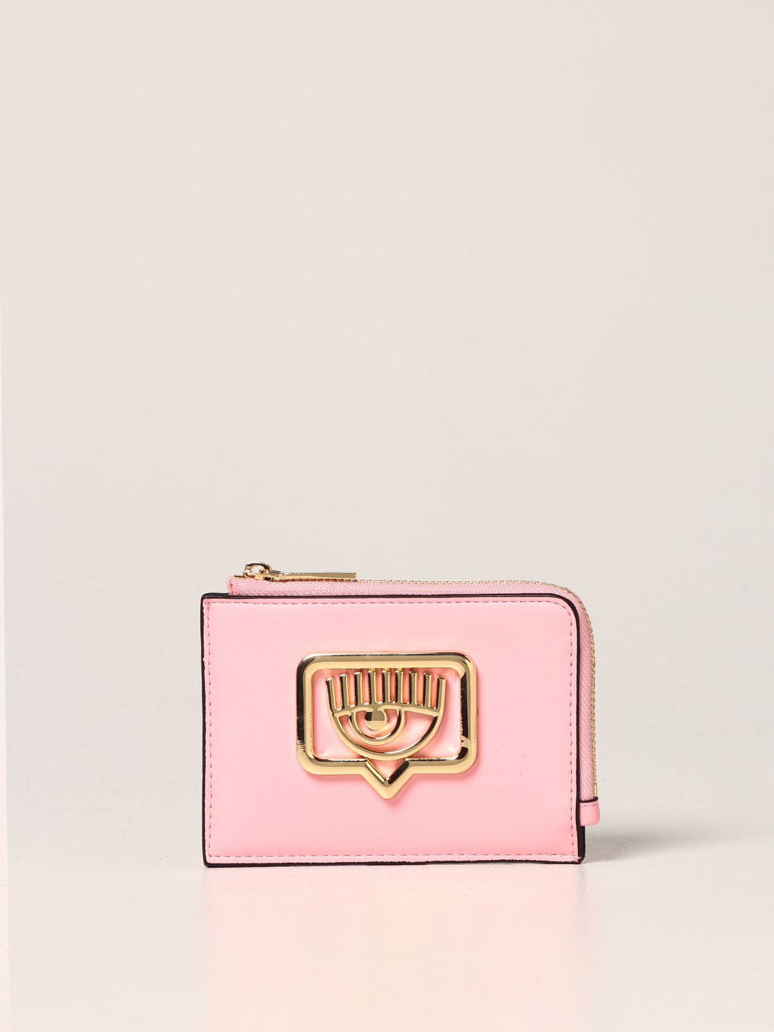 CHIARA FERRAGNI: Eyelike wallet with smooth leather - Pink | Chiara ...