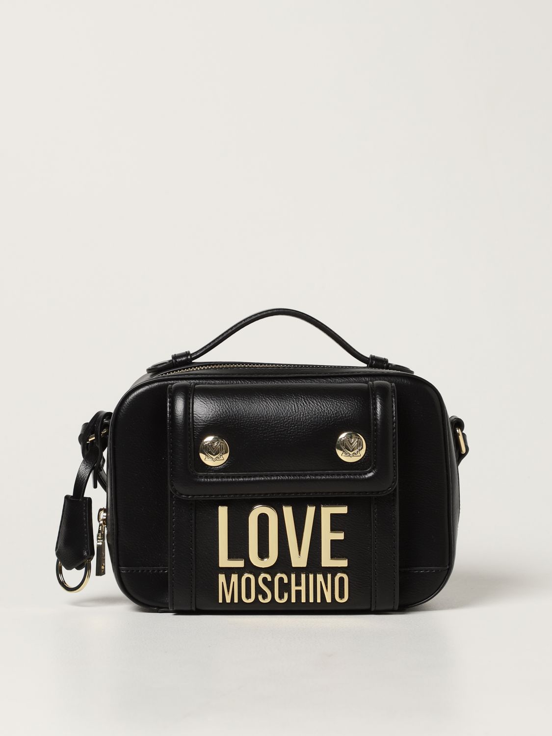 LOVE MOSCHINO: bag in synthetic leather with logo - Black | Love ...