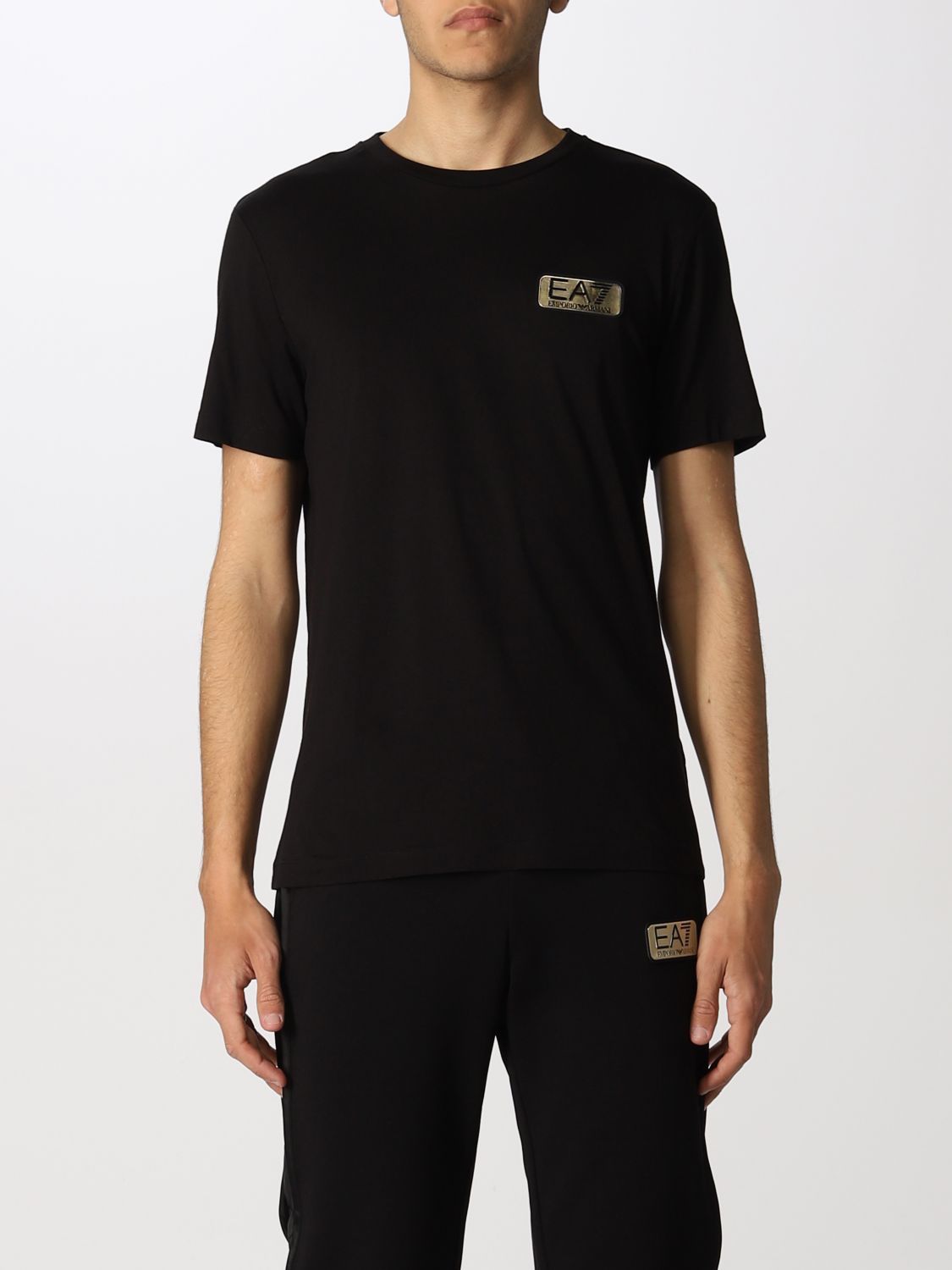Ea7 Gold Label  T-shirt In Cotton In Black