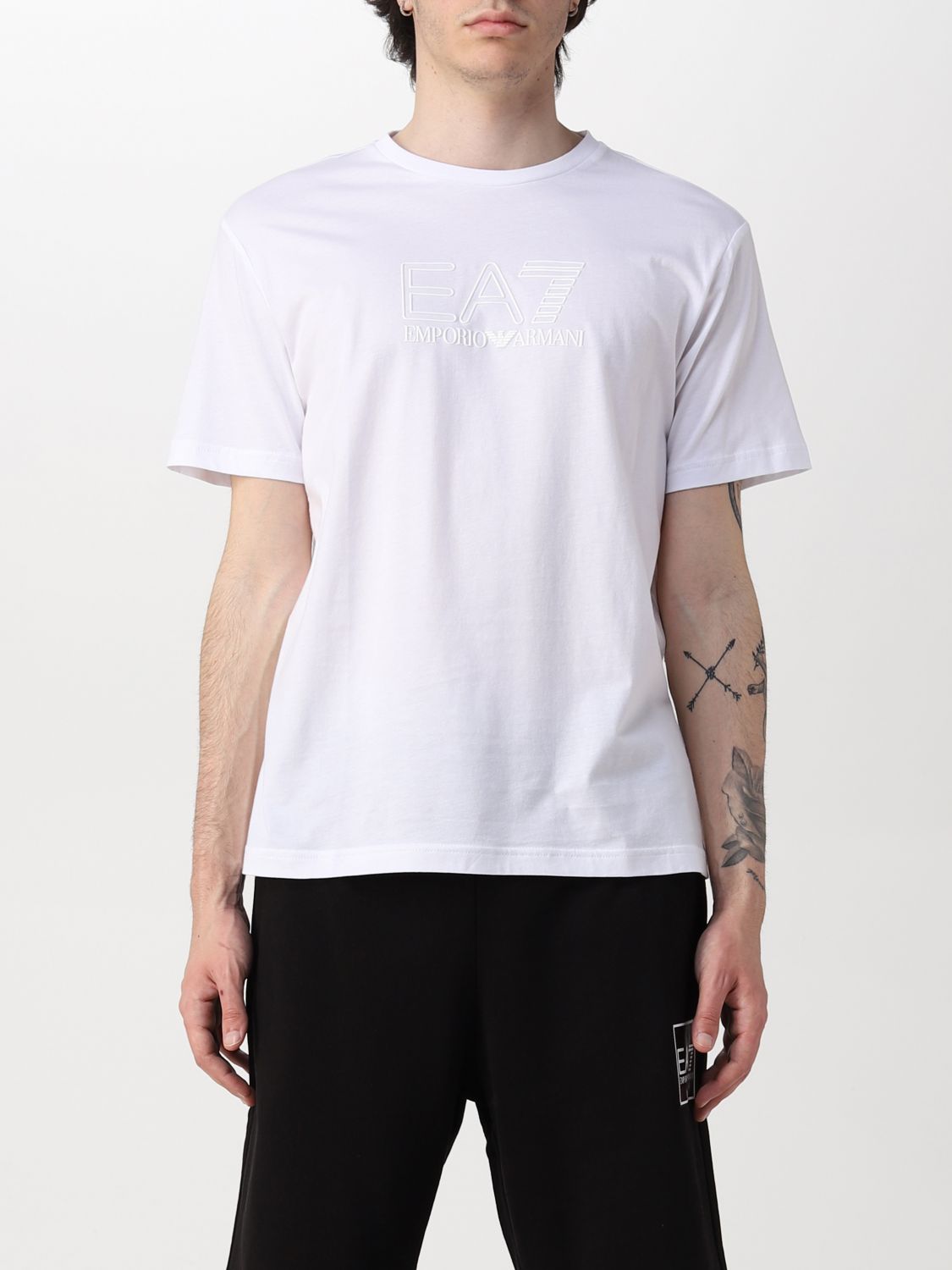 Ea7 Basic  T-shirt With Logo In White