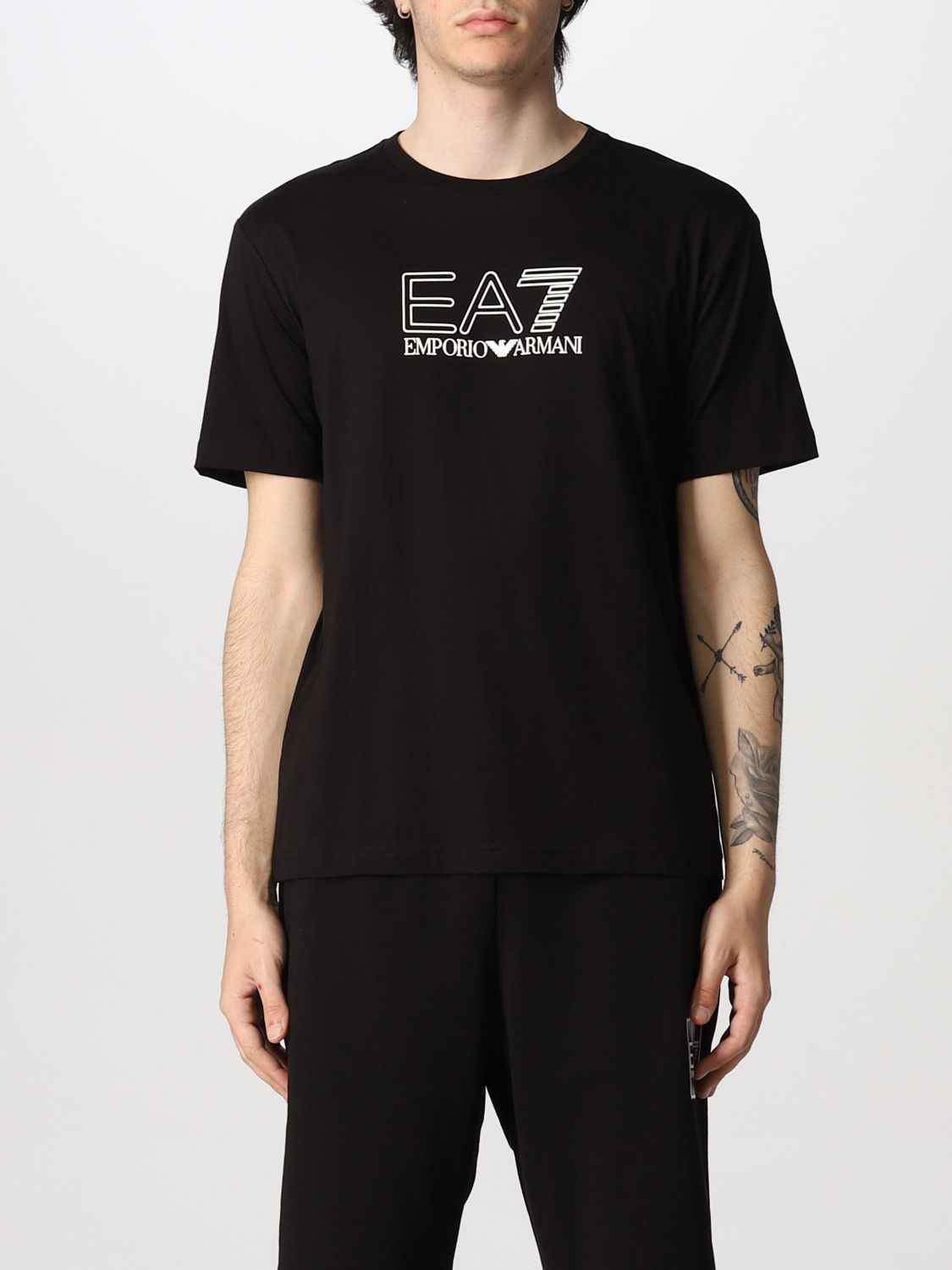 Ea7 Basic  T-shirt With Logo In Black