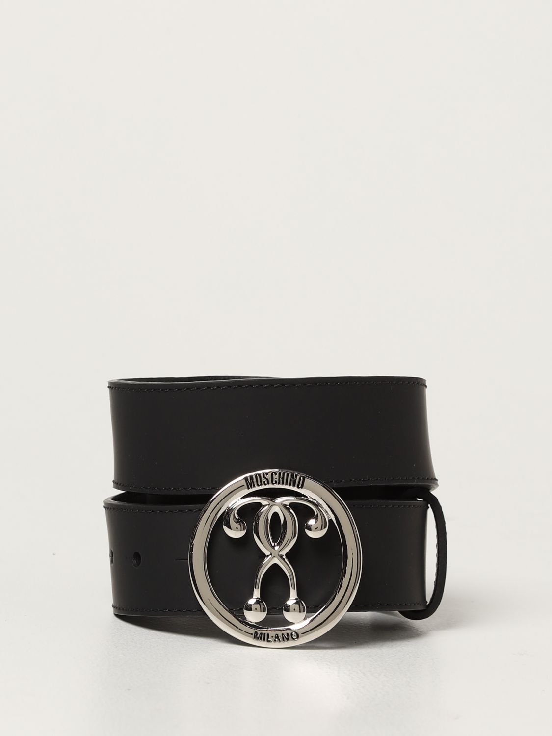 Belt Moschino Couture: Moschino Couture rubberized leather belt black 1