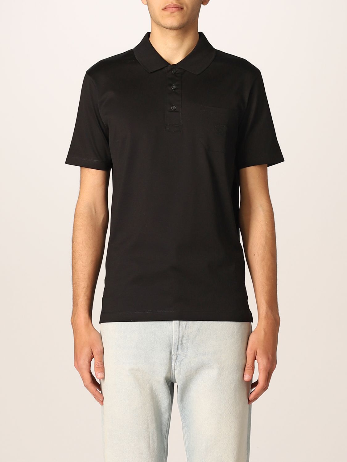PAUL & SHARK: cotton polo shirt with embroidered logo - Black | Paul ...
