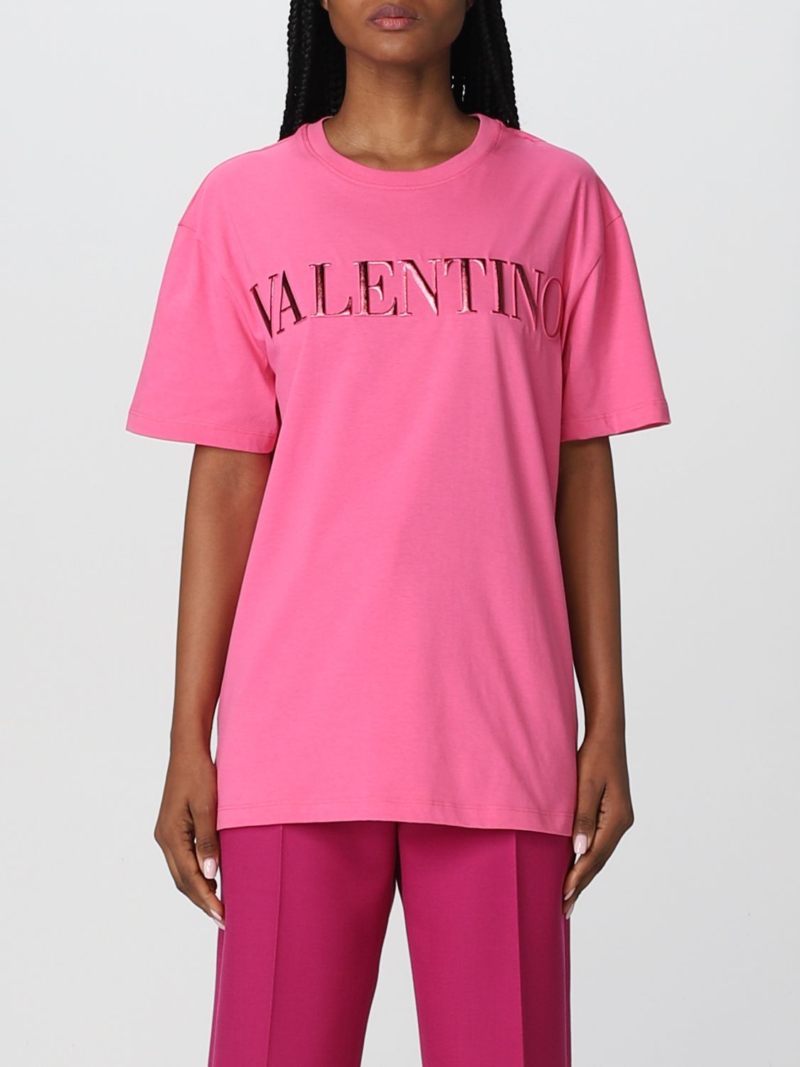 VALENTINO：Tシャツ レディース - ピンク | GIGLIO.COMオンラインの 