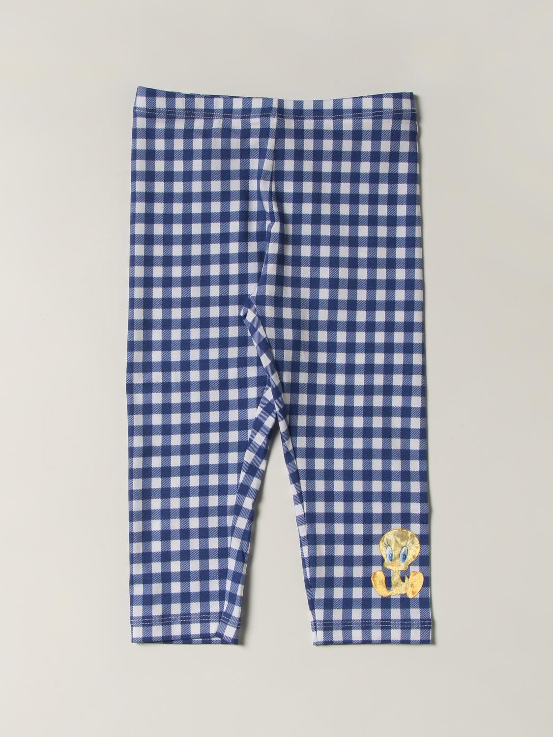 MONNALISA: Leggings a quadretti con Titti - Bianco | Pantalone Monnalisa  3194079601 GIGLIO.COM