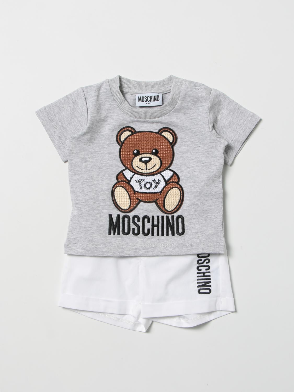 MOSCHINO BABY tshirt + shorts set Grey Moschino Baby jumpsuit