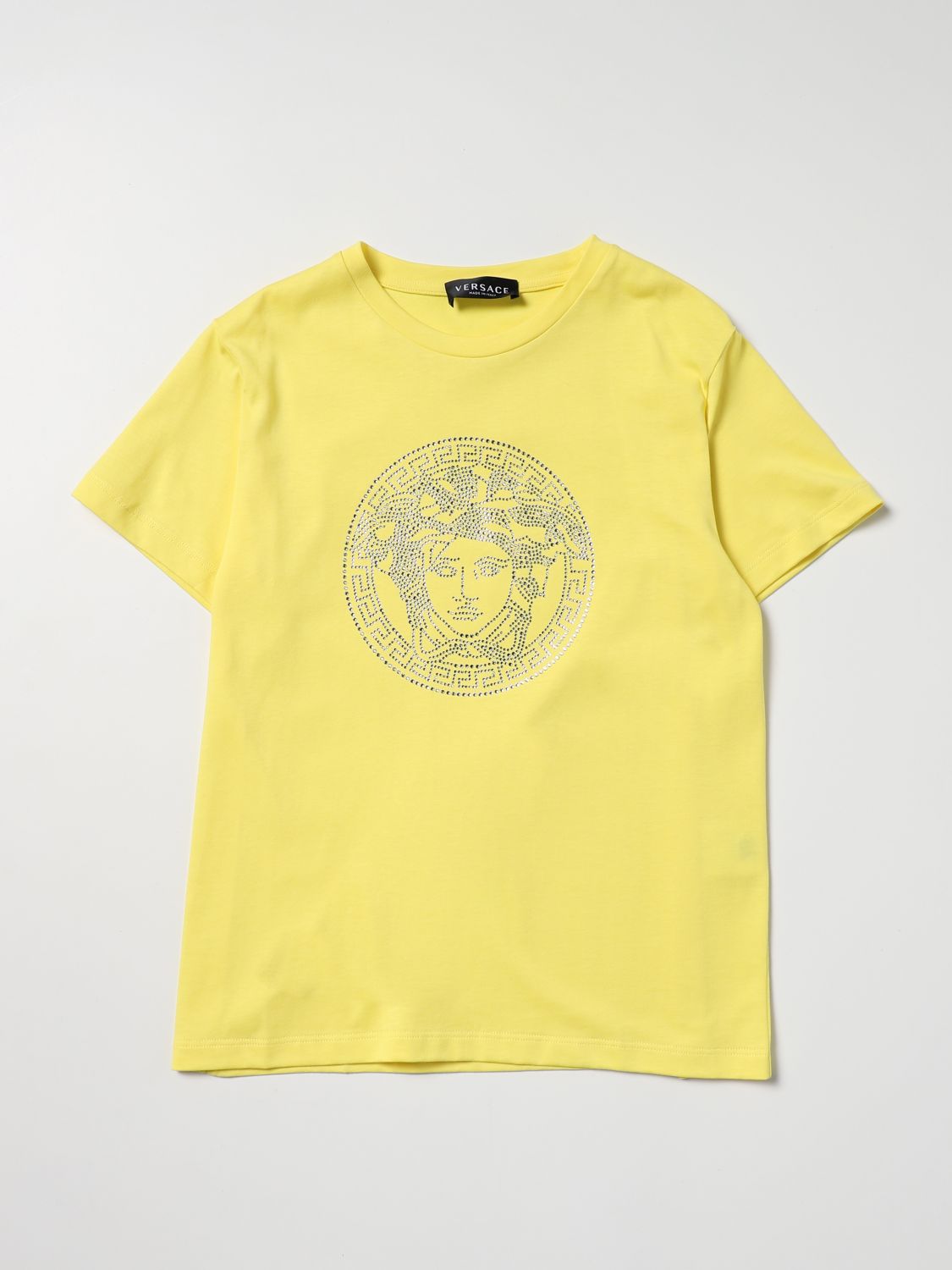 T-shirt Young Versace: T-shirt Versace Young con testa di medusa giallo 1