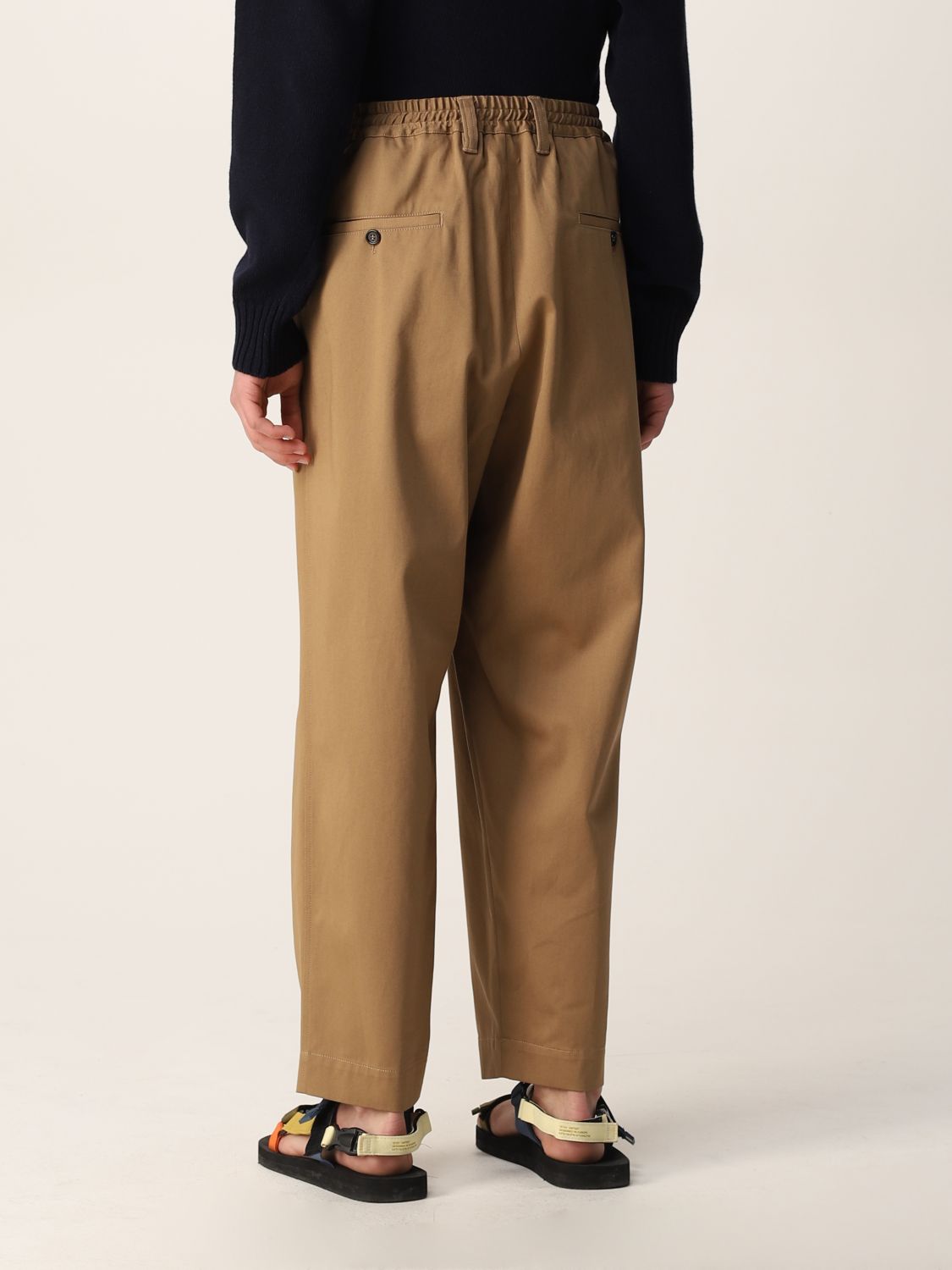 MARNI: cotton gabardine pants - Beige | Marni pants PUMU0017A0UTC084 ...