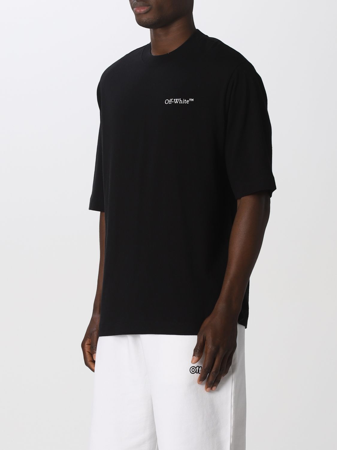 OFF-WHITE: cotton t-shirt logo - Black