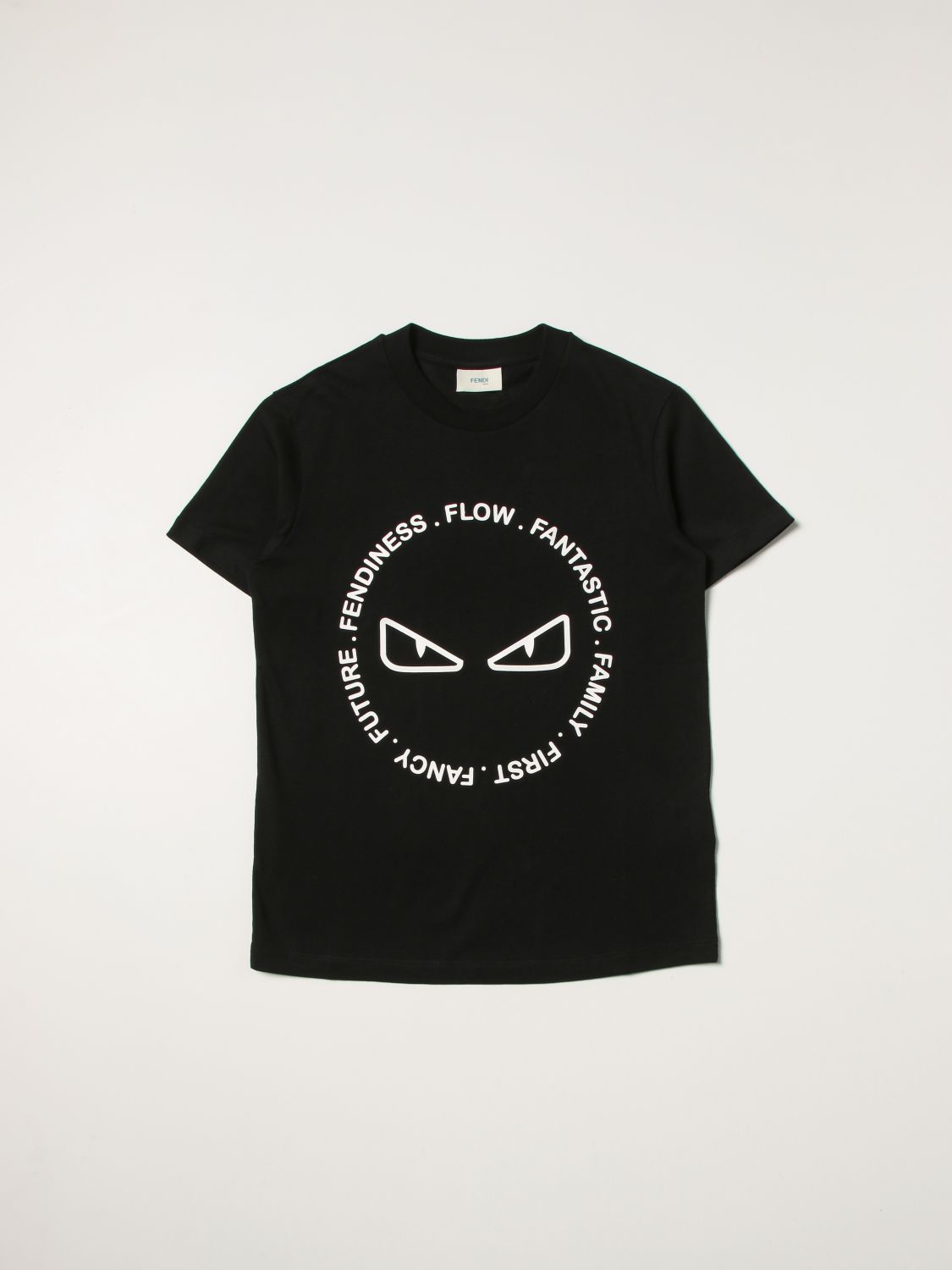 T-shirt Fendi: T-shirt Fendi in cotone con stampa nero 1