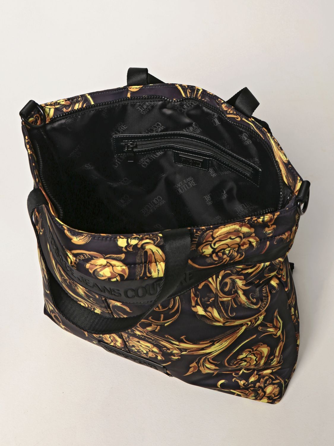 Backpack Versace Jeans Couture: Versace Jeans Couture rucksack in Baroque nylon black 5