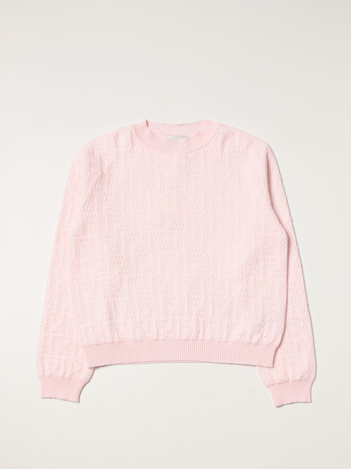 毛衣 Fendi: Fendi 全幅徽Logo棉质毛衣 粉色 1