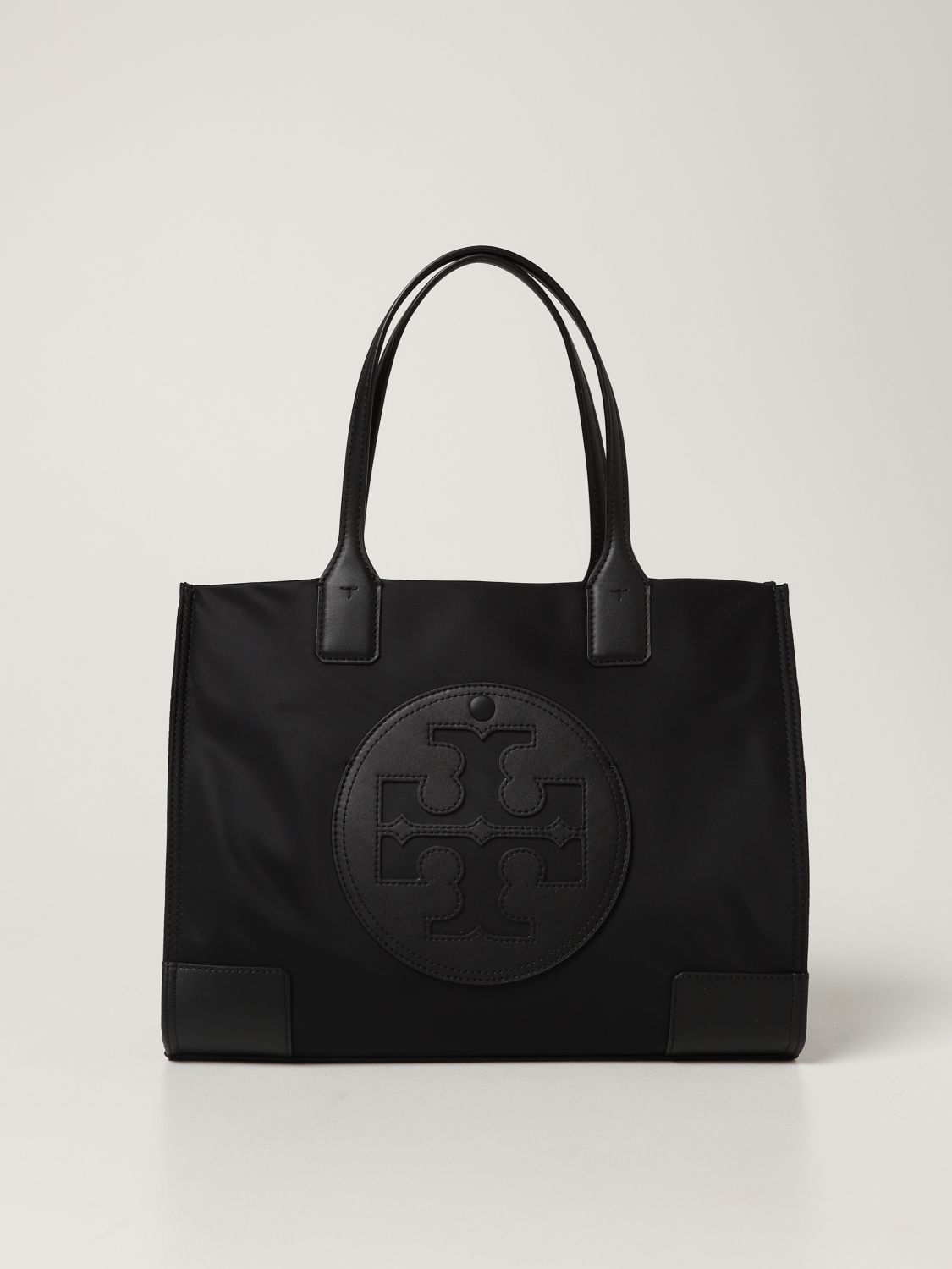 TORY BURCH: Ella Tote nylon bag with emblem - Black | Tory Burch tote bags  88578 online on 