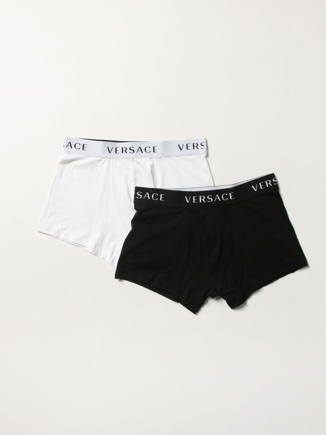 Intimo Versace: Set 2 boxer Versace in cotone con logo nero 1
