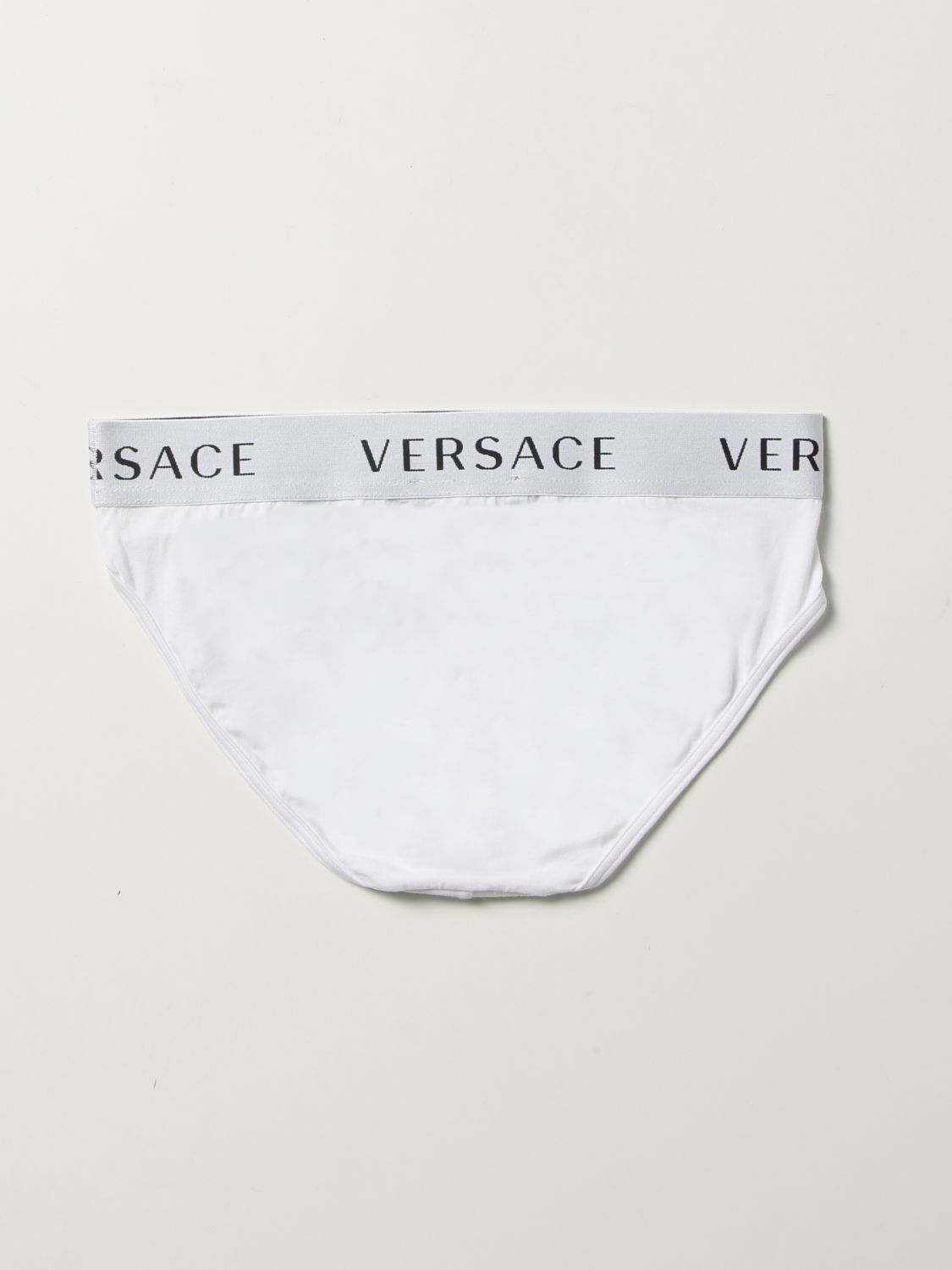 Intimo Versace: Slip Versace in cotone stretch con logo bianco 2