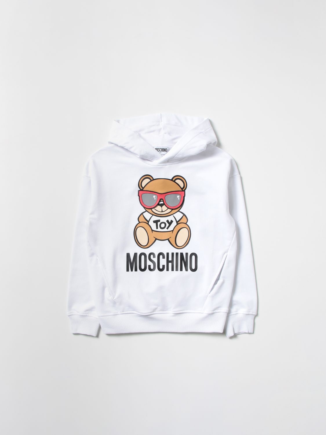 MOSCHINO KID: hoodie - White | Moschino Kid sweater HPF03XLDA25 online ...