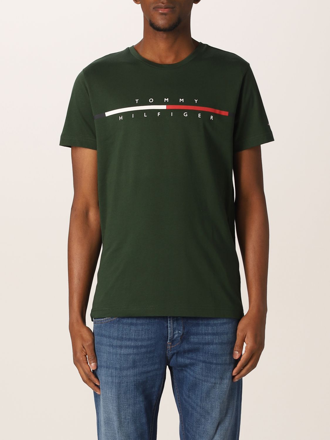 TOMMY HILFIGER: T-shirt men - Green | Tommy MW0MW22128 online at GIGLIO.COM