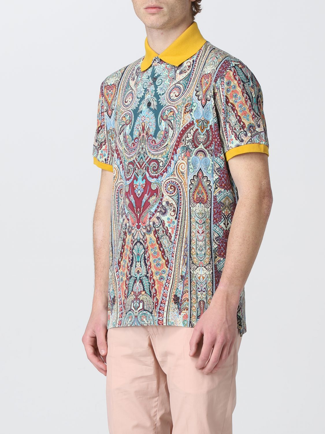 ETRO: paisley cotton jersey polo t-shirt - Fa01 | Etro polo shirt ...