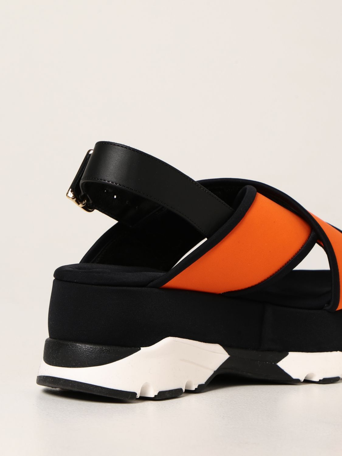 Flat sandals Marni: Marni fabric sandals orange 3