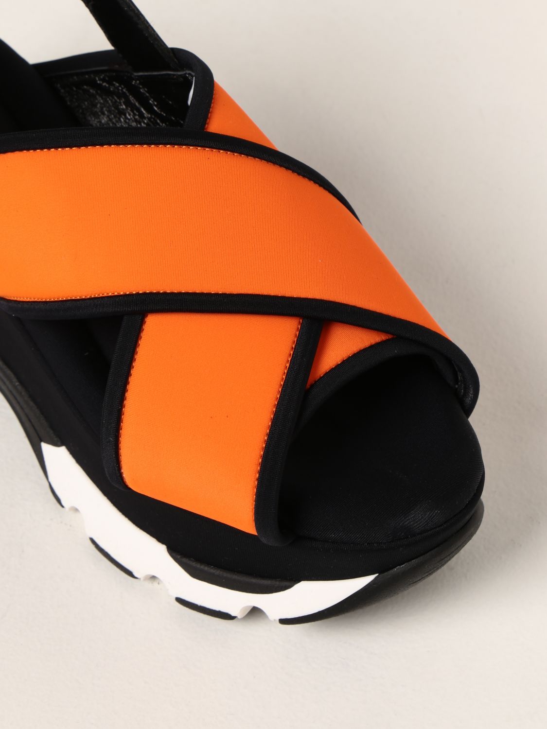 Flat sandals Marni: Marni fabric sandals orange 4