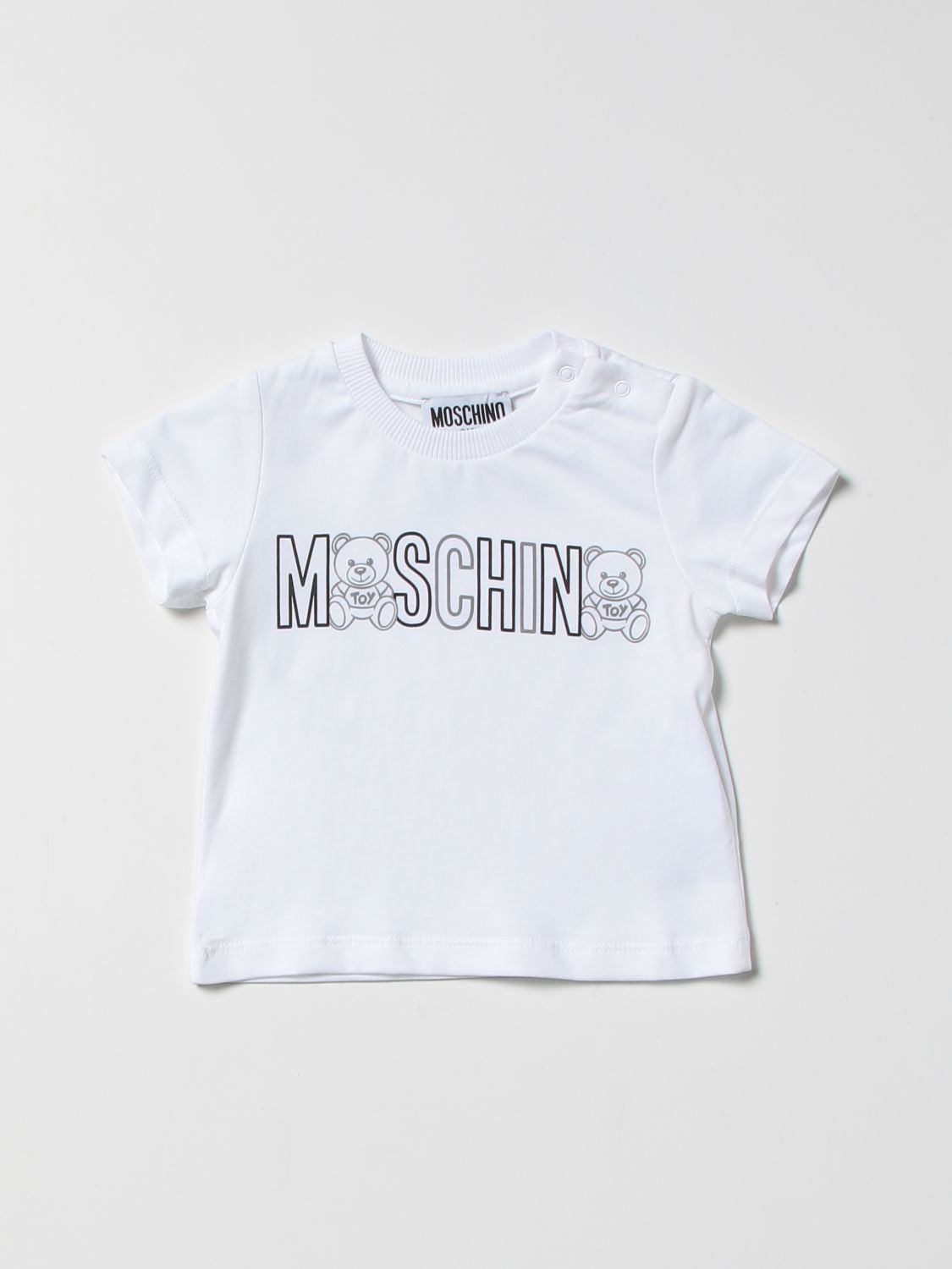 T-shirt Moschino Baby: T-shirt Moschino Baby con logo Teddy bianco 1